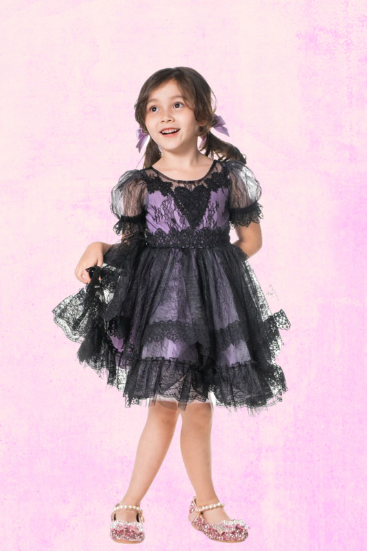 Ready-to-Ship ★ Little Witch Amelia - Purple & Black Lace Dress