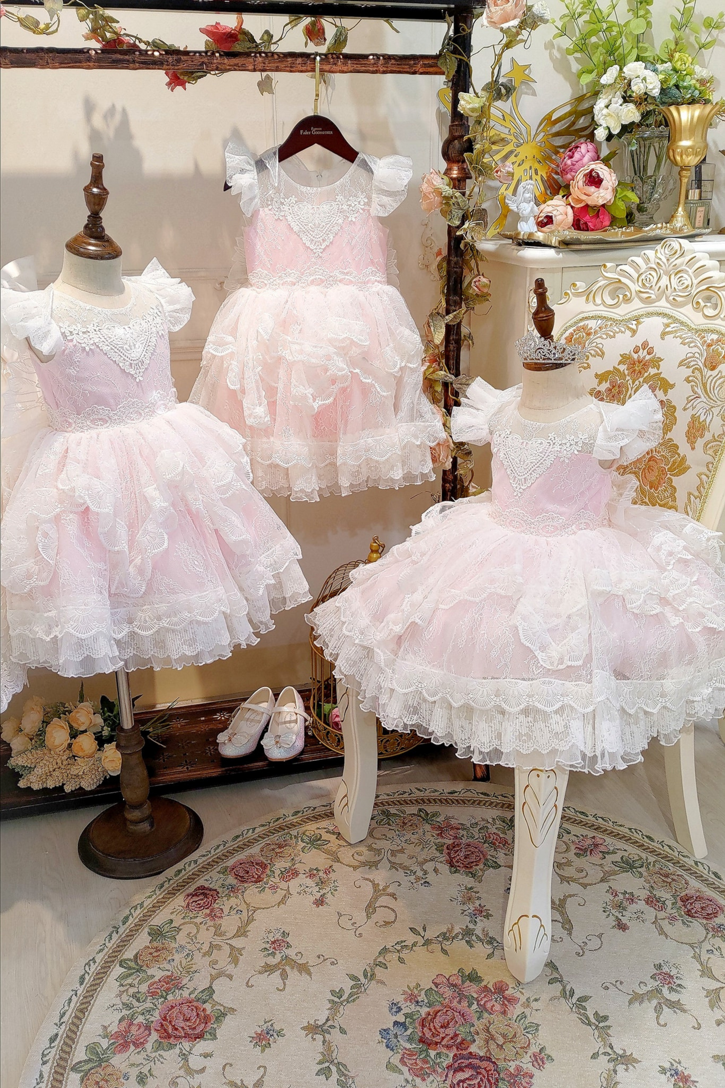 Ready-to-Ship ★ Cupid Angel Lace Dress (Pink)