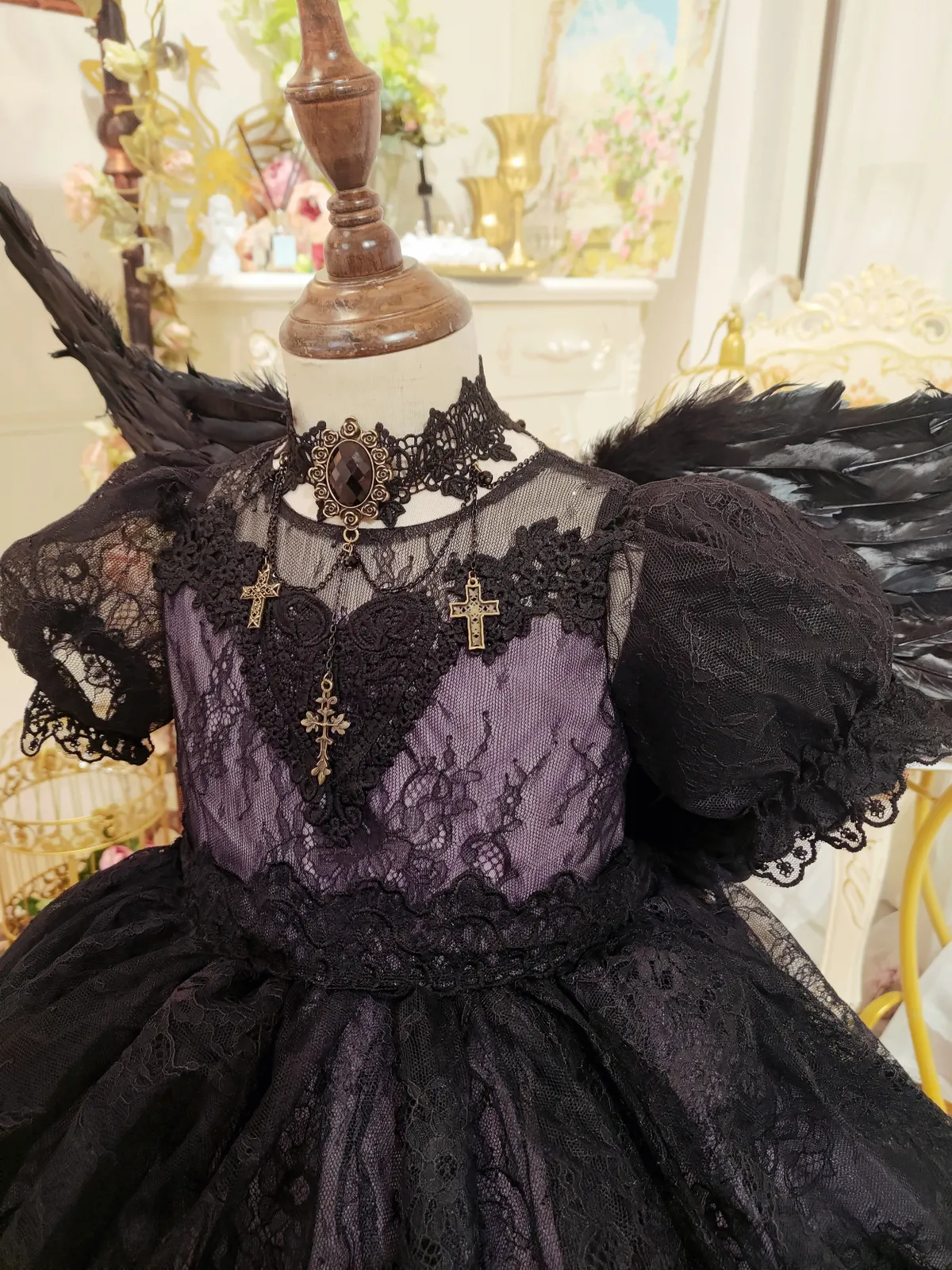 Ready-to-Ship ★ Little Witch Amelia - Purple & Black Lace Dress
