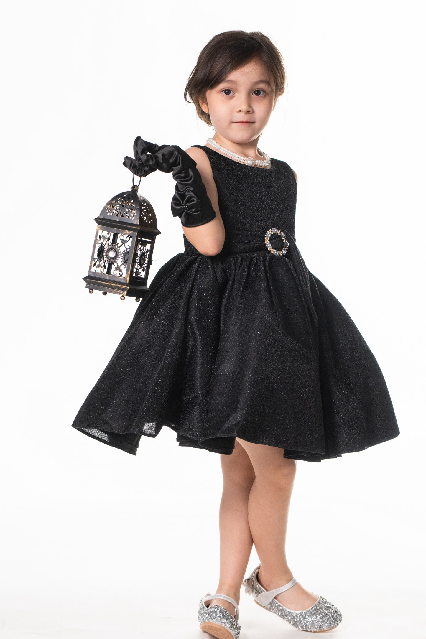 Ready-to-Ship ★ Audrey Black Lurex Set (Cropped Jacket + Dress)