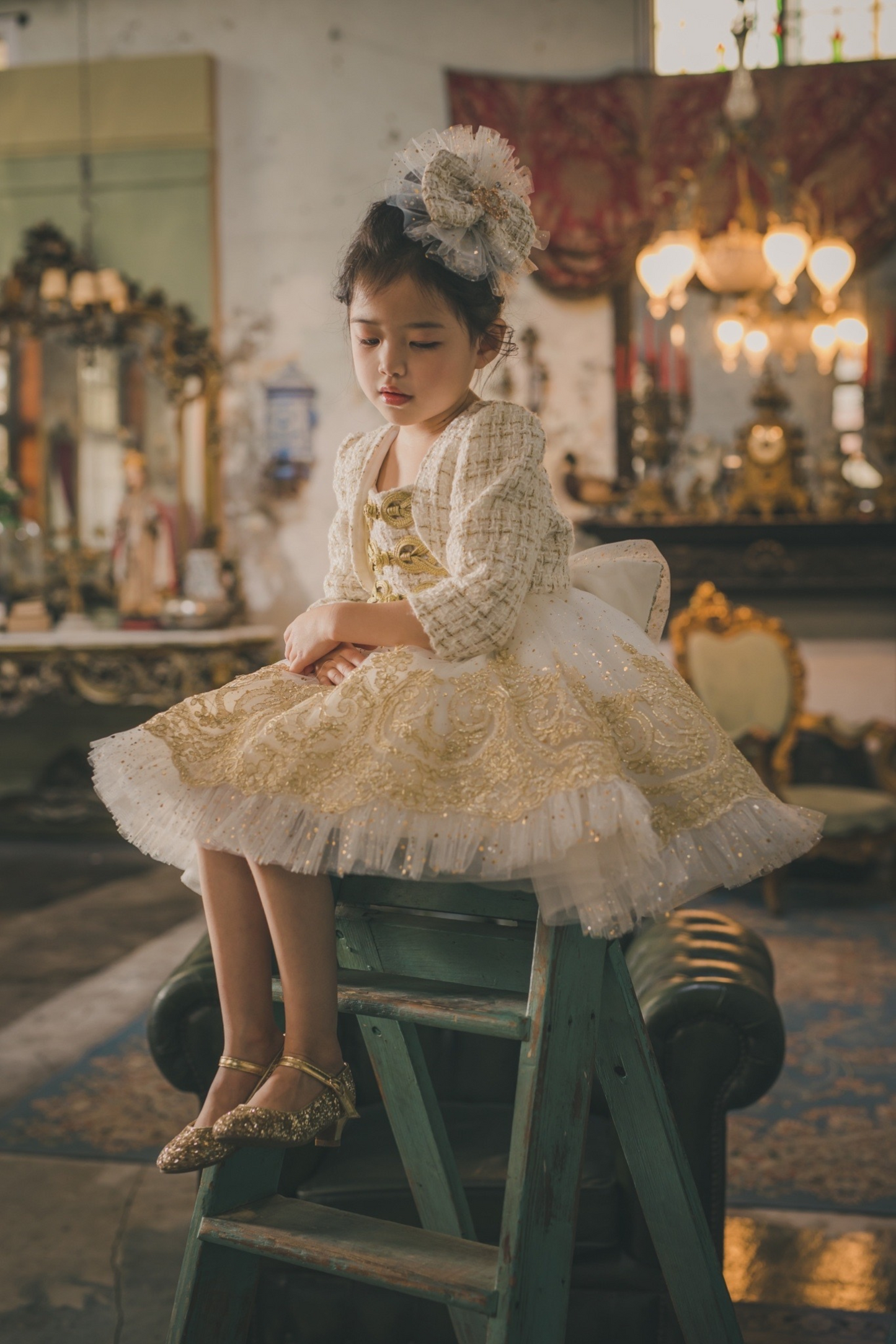 Champagne Nutcracker Set (Dress + Jacket)
