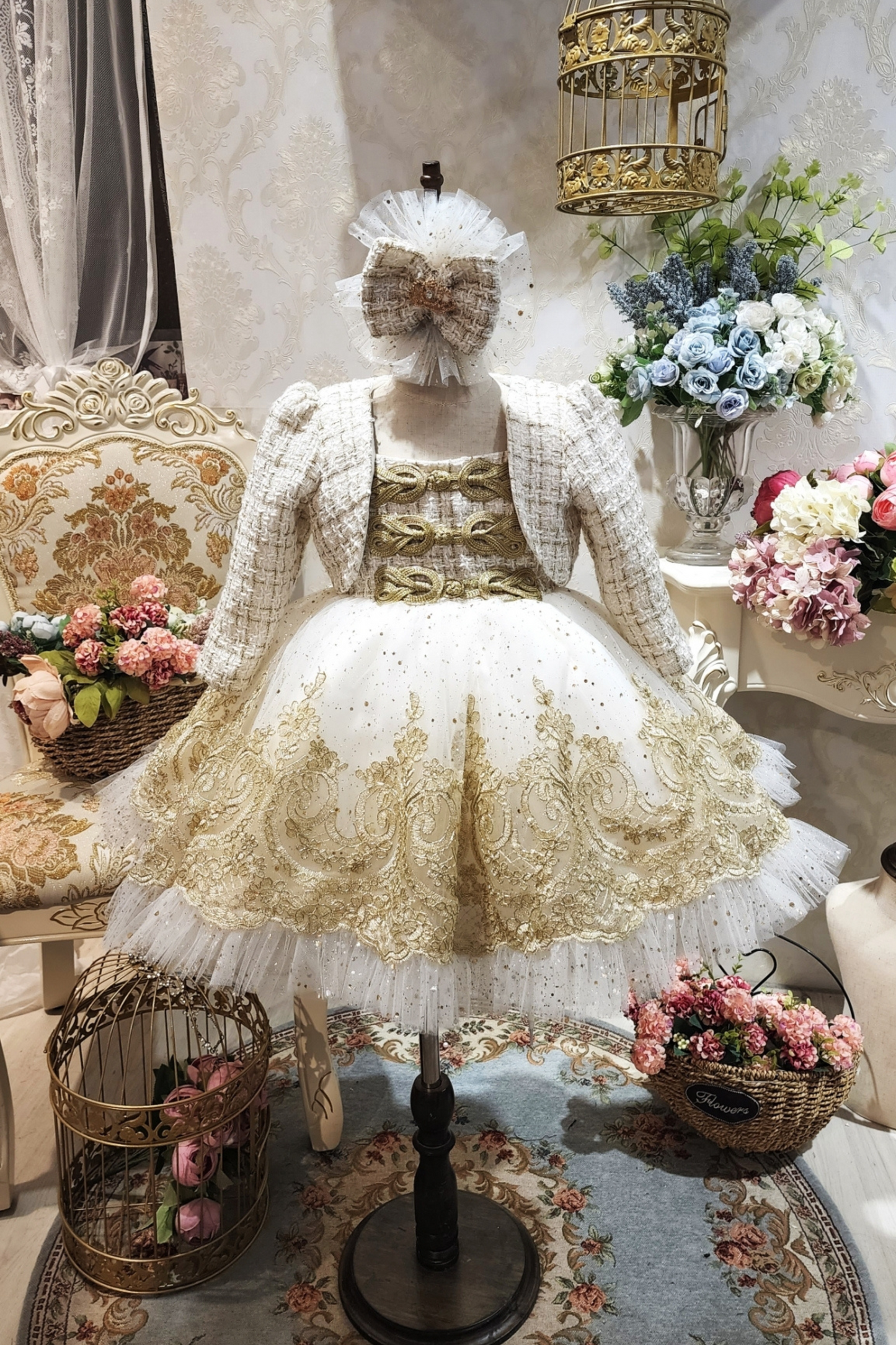 Champagne Nutcracker Set (Dress + Jacket)