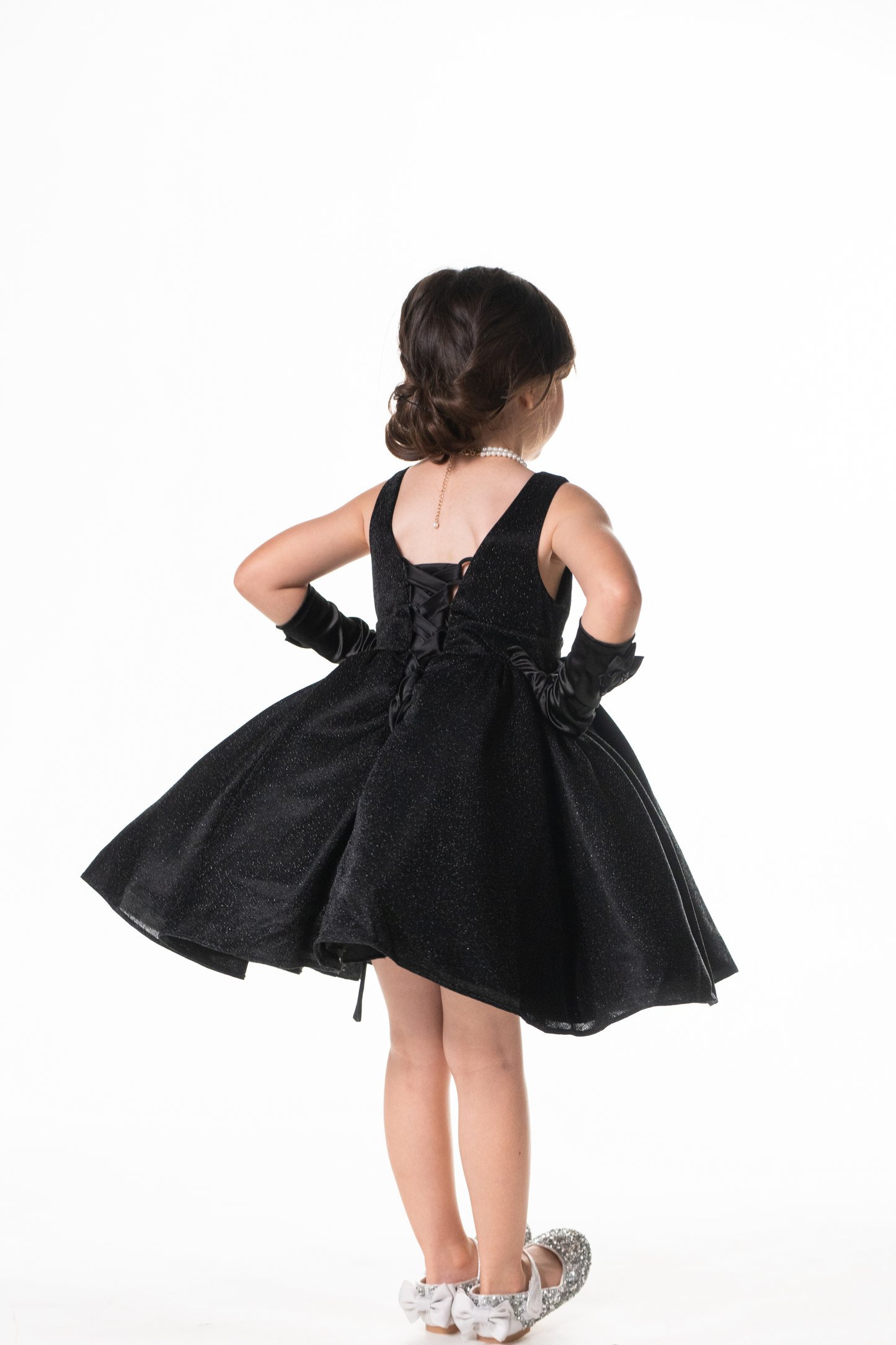 Ready-to-Ship ★ Audrey Black Lurex Set (Cropped Jacket + Dress)