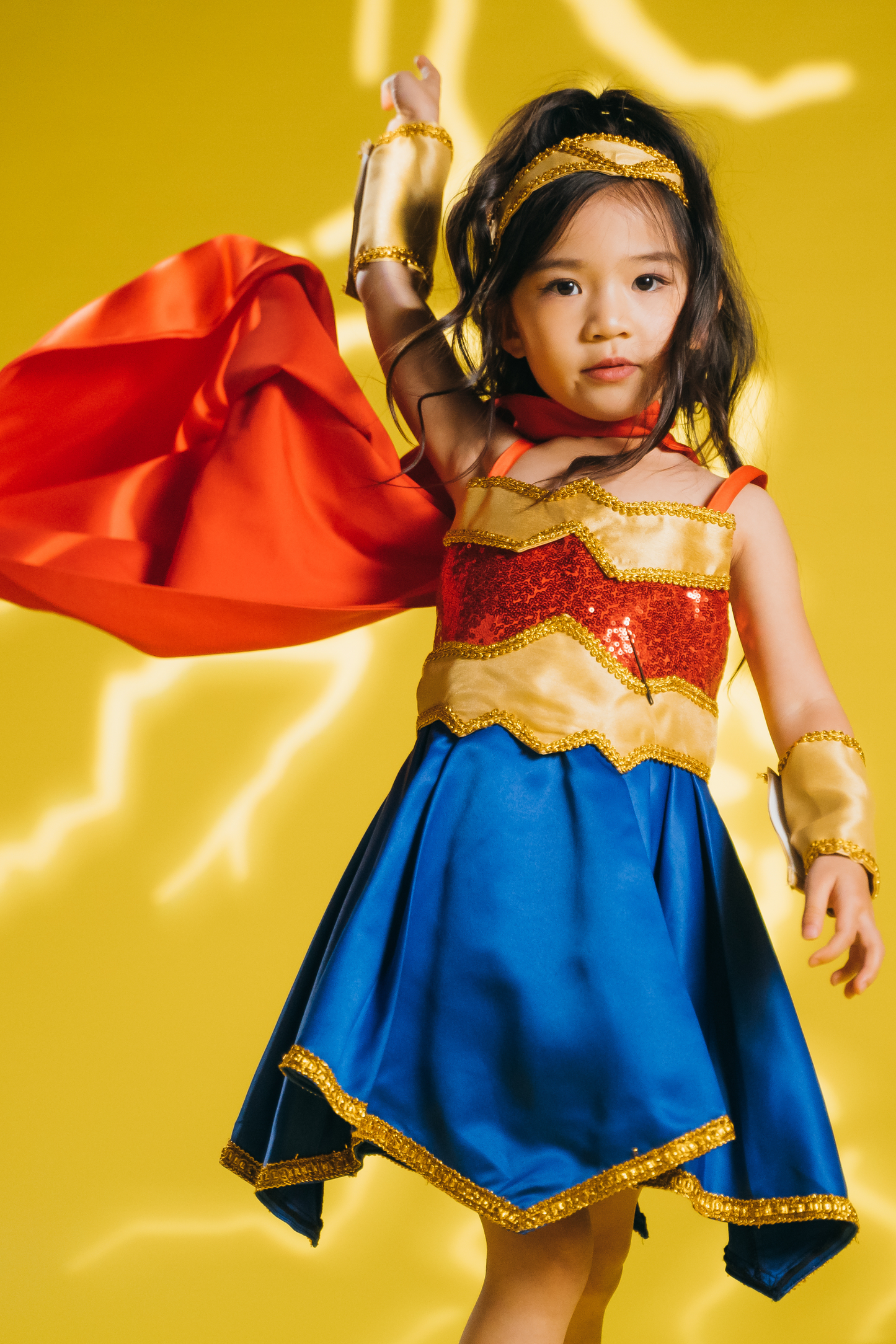 (SOLD OUT) Wonder Woman Set with Dress, Cape, Headband & Sleeves