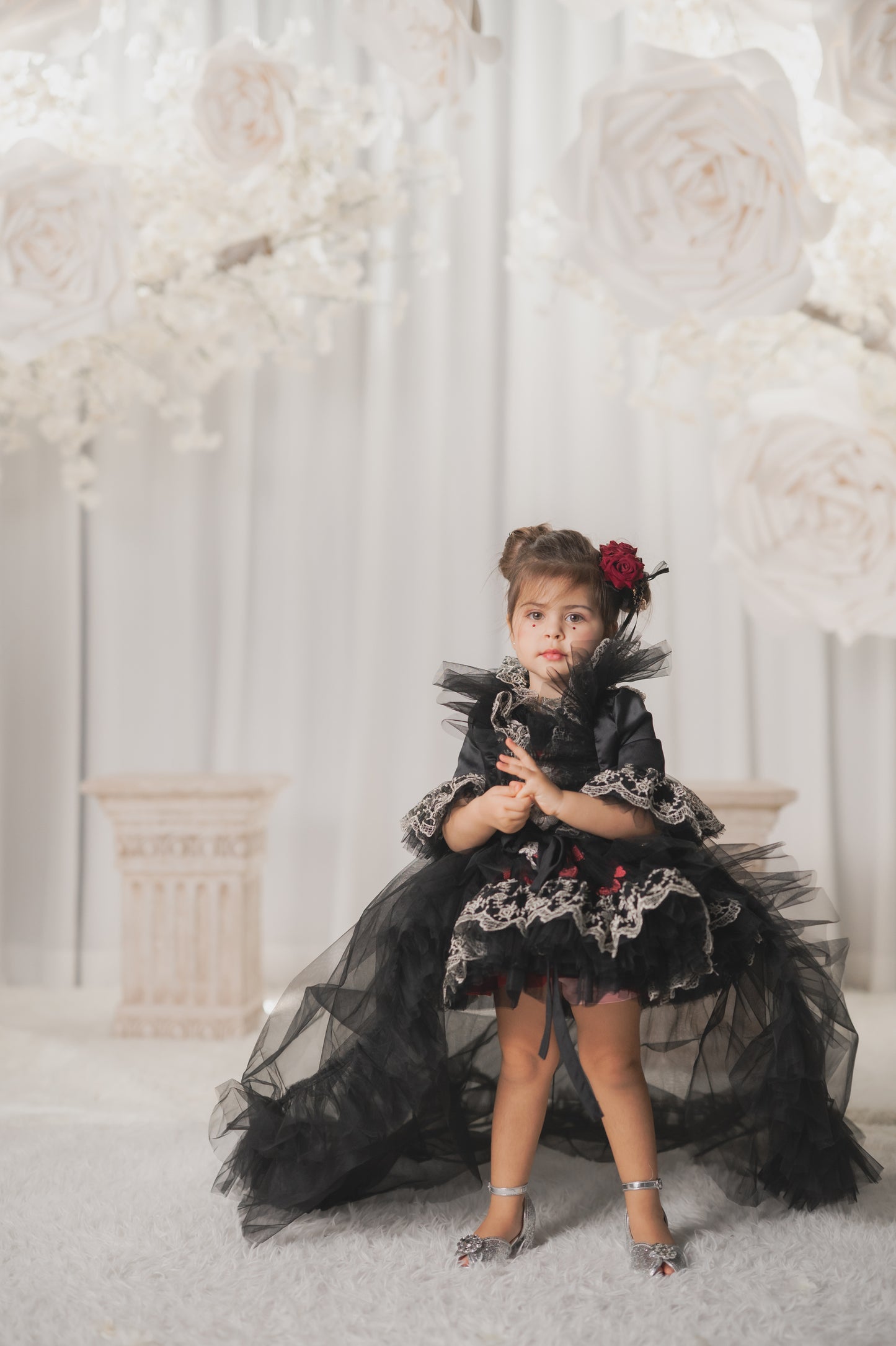 Ready-to-Ship ★ Queen of Hearts Red & Black Lace Set (Dress & Coat)