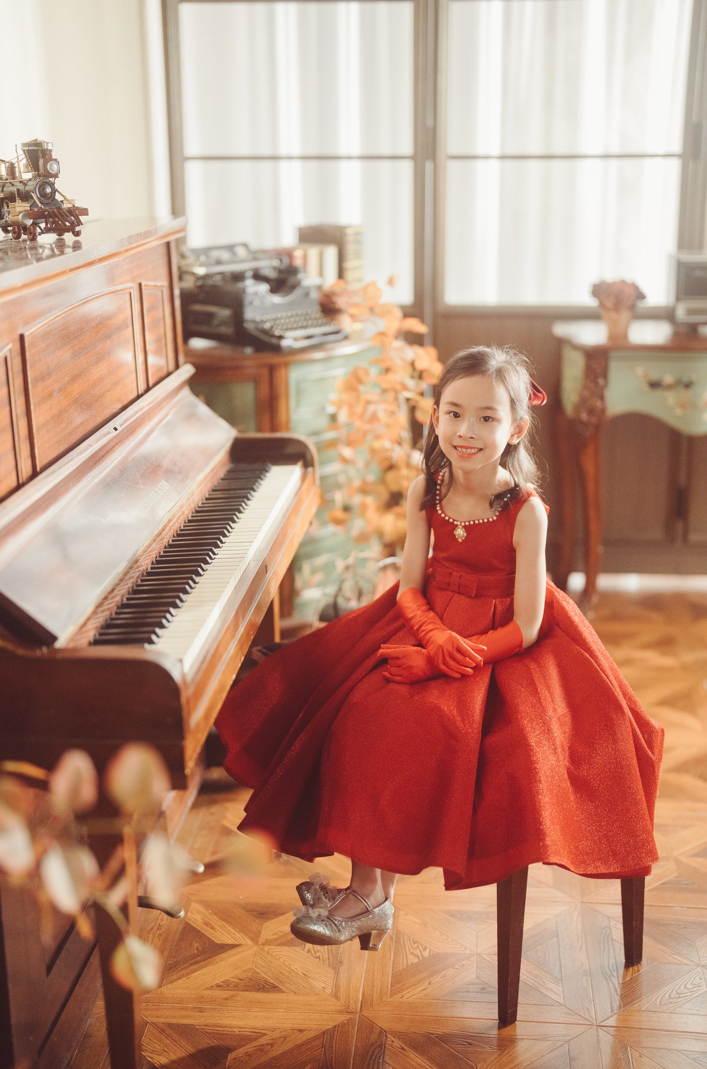 Ready-to-Ship ★ Ruby Red Lurex Gown