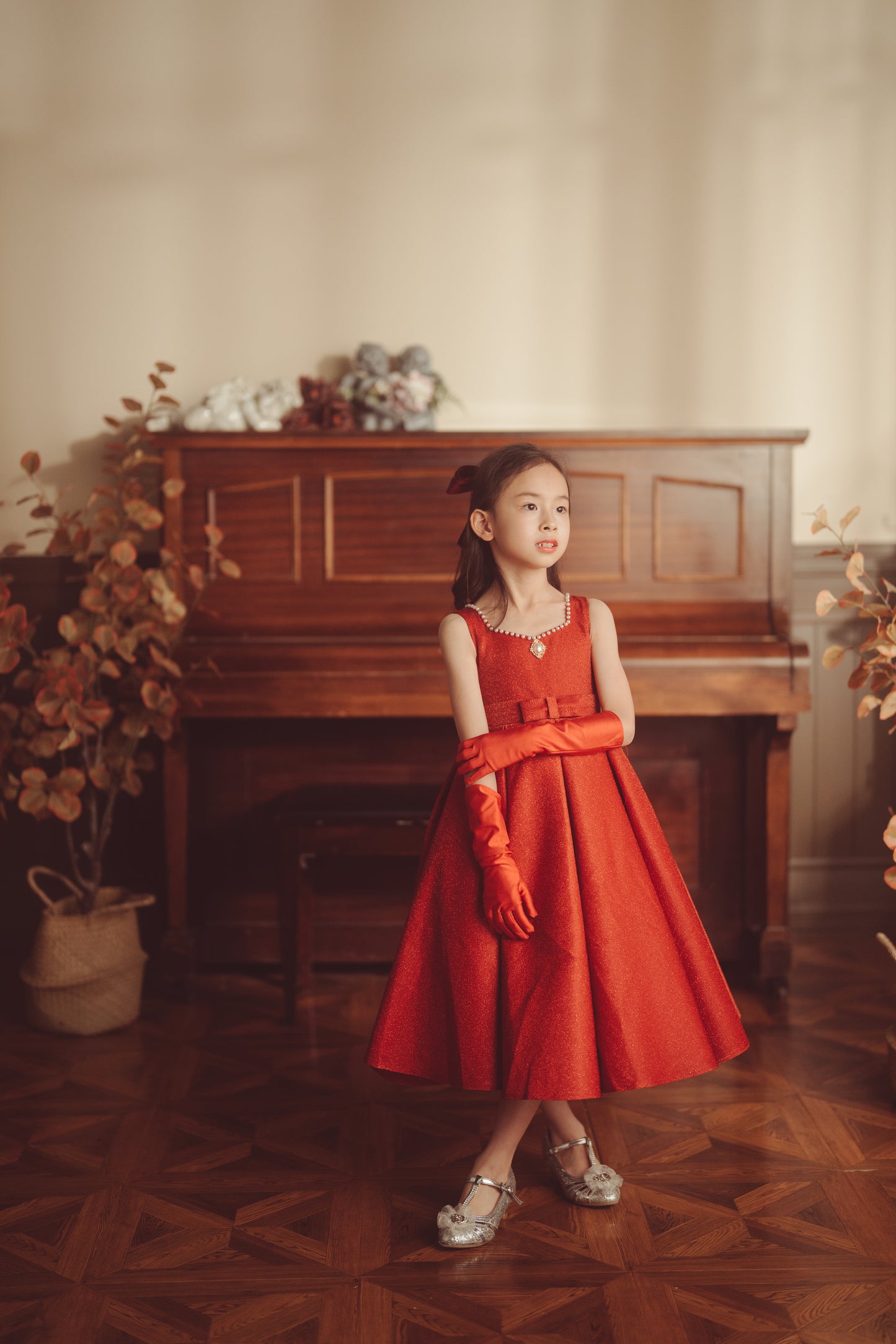 Ready-to-Ship ★ Ruby Red Lurex Gown
