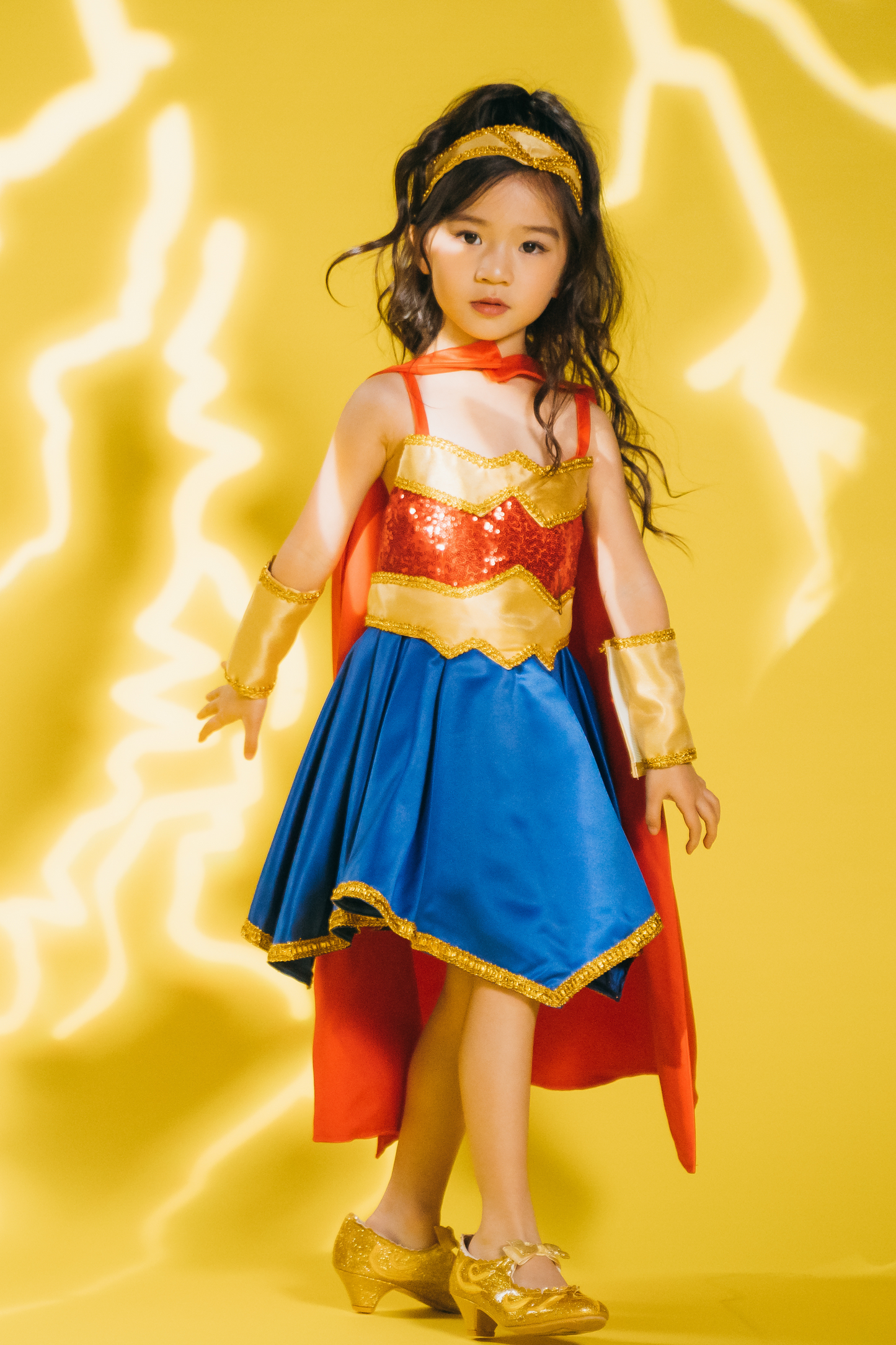 (SOLD OUT) Wonder Woman Set with Dress, Cape, Headband & Sleeves