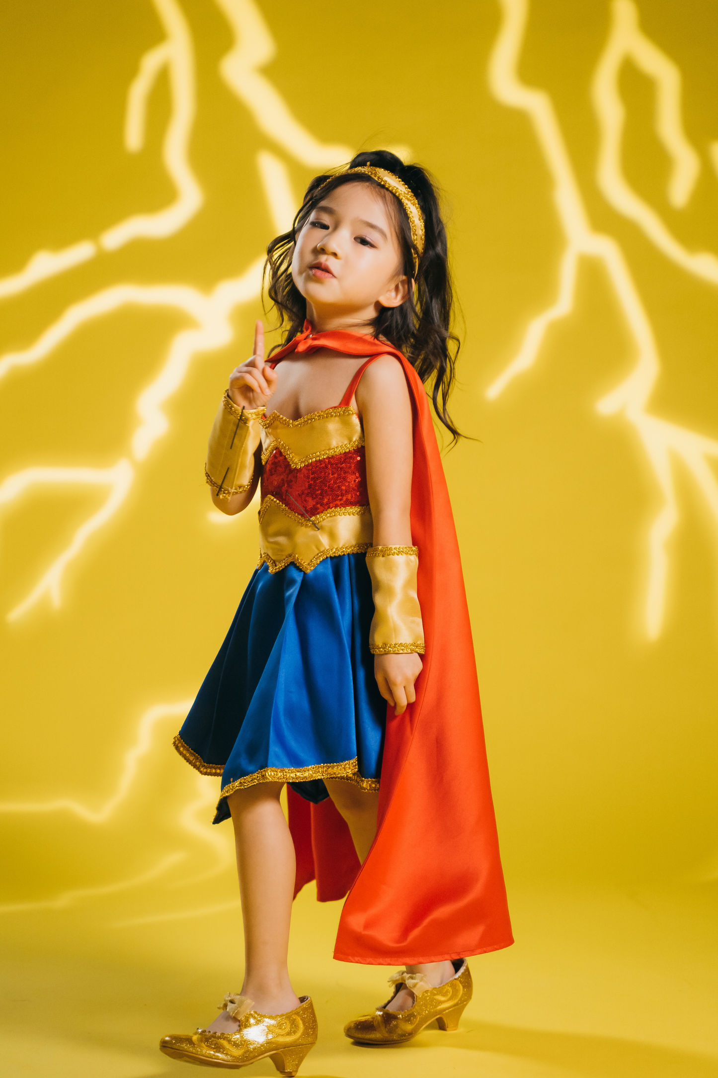 (SOLD OUT) Wonder Woman Set with Dress, Cape, Headband & Sleeves