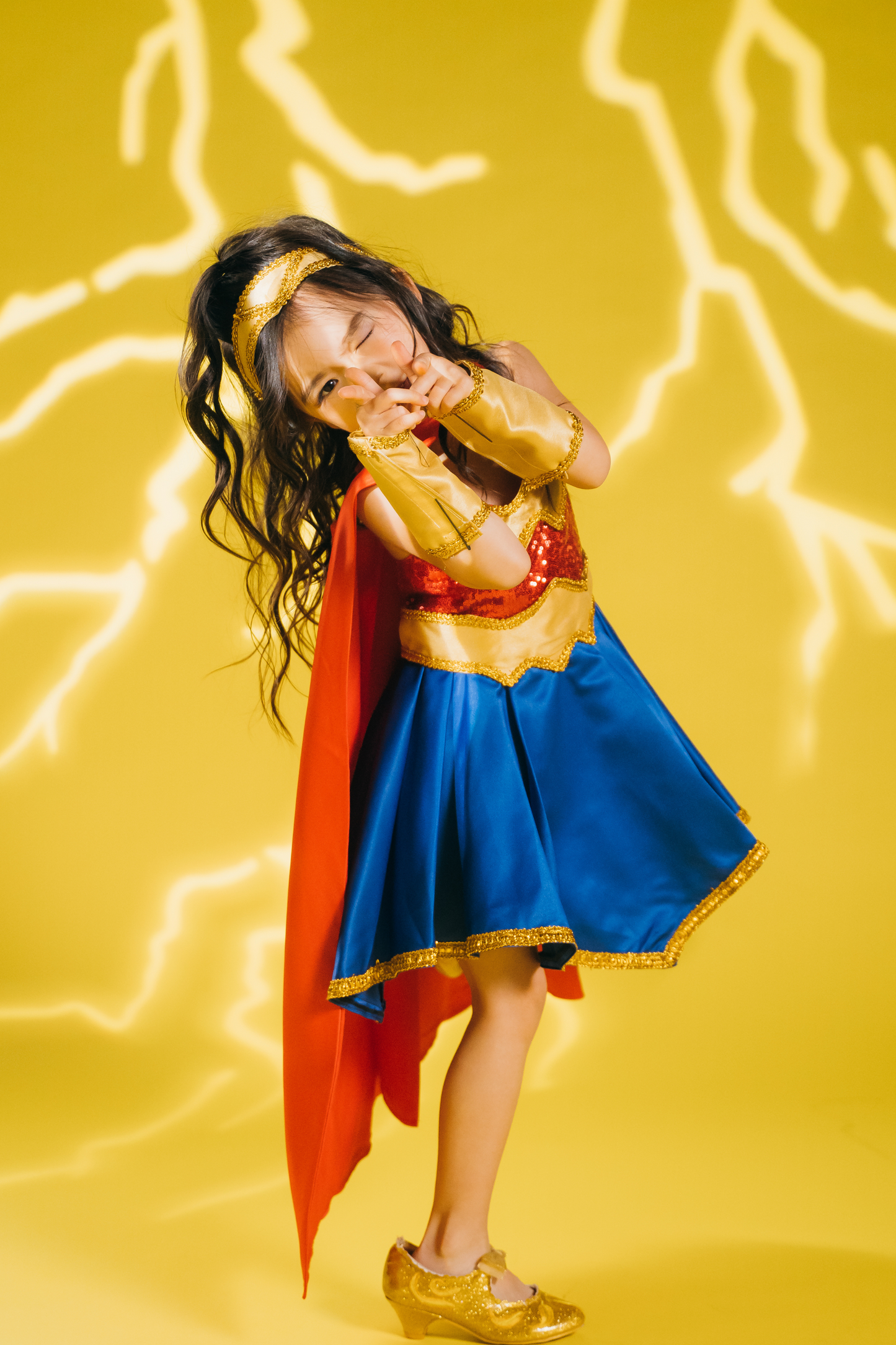 (SOLD OUT) Wonder Woman Set with Dress, Cape, Headband & Sleeves