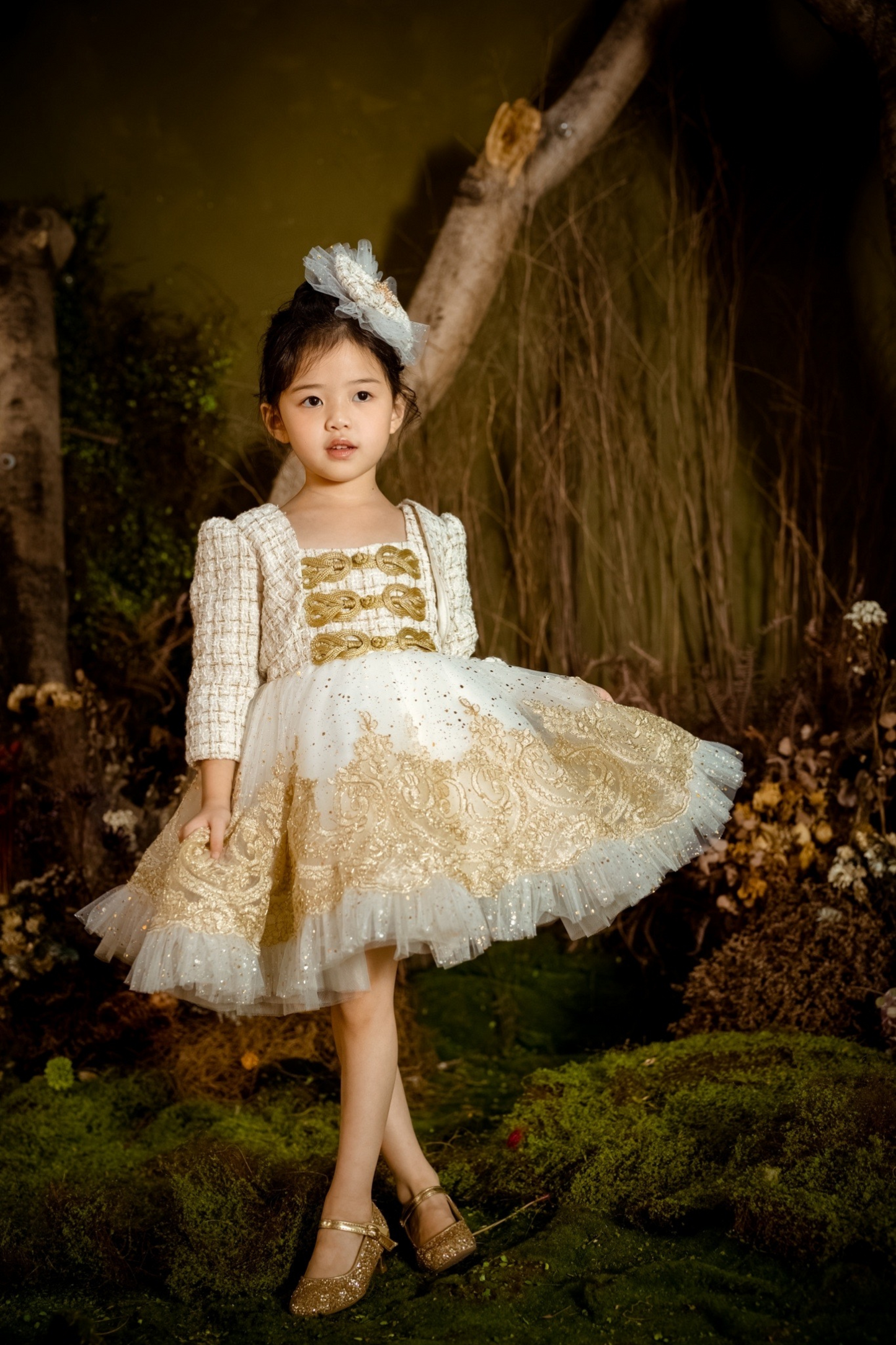 Champagne Nutcracker Set (Dress + Jacket)