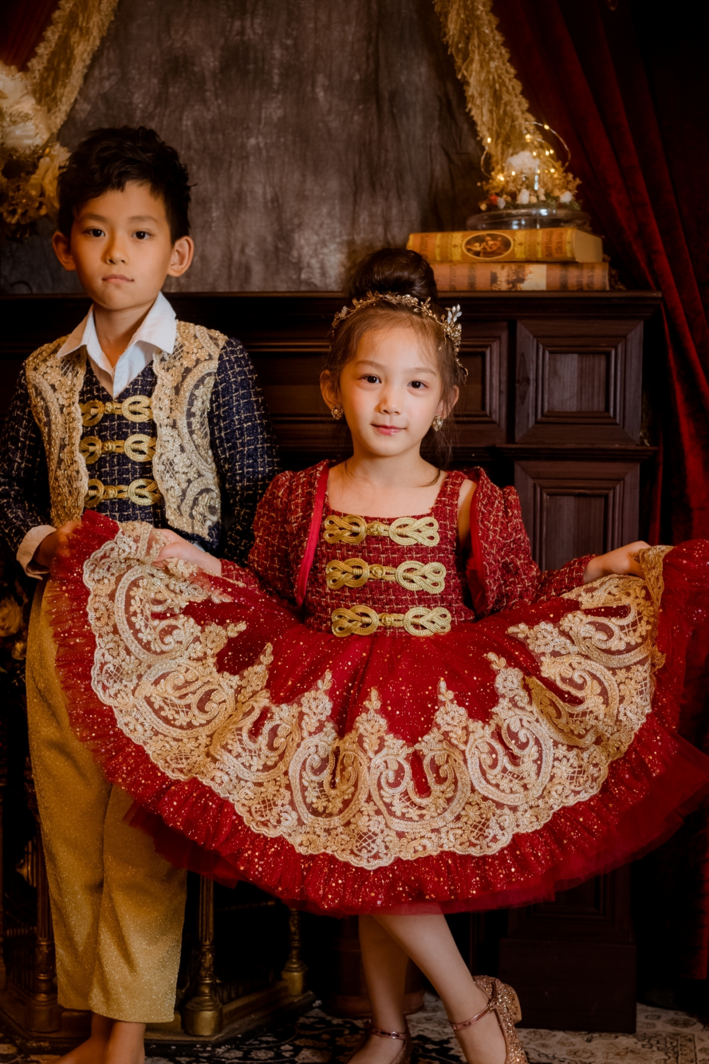 Champagne Nutcracker Set (Dress + Jacket)