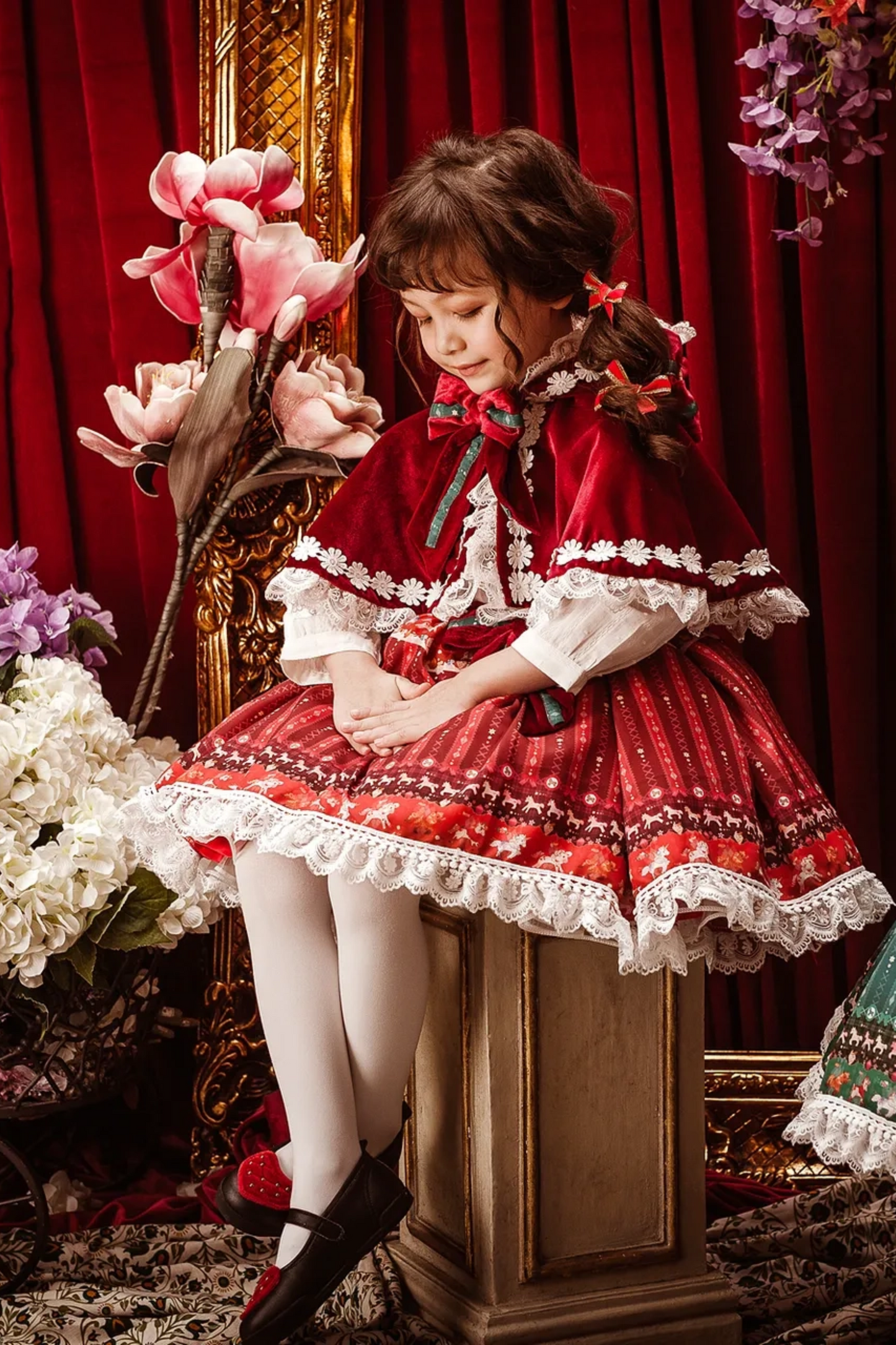 Ready-to-Ship ★ Red Noel ~Christmas Reindeer Cape & Skirt Set~