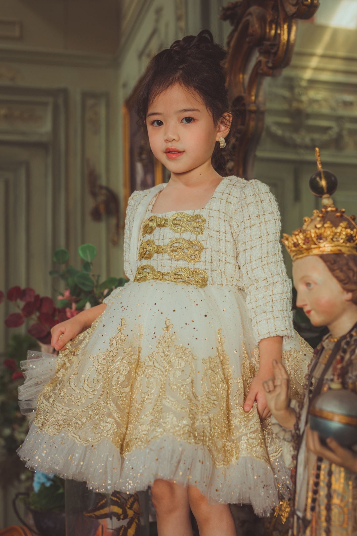 Champagne Nutcracker Set (Dress + Jacket)