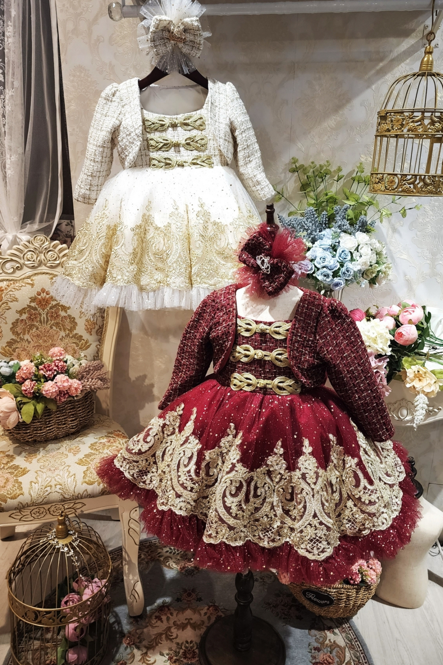 Champagne Nutcracker Set (Dress + Jacket)