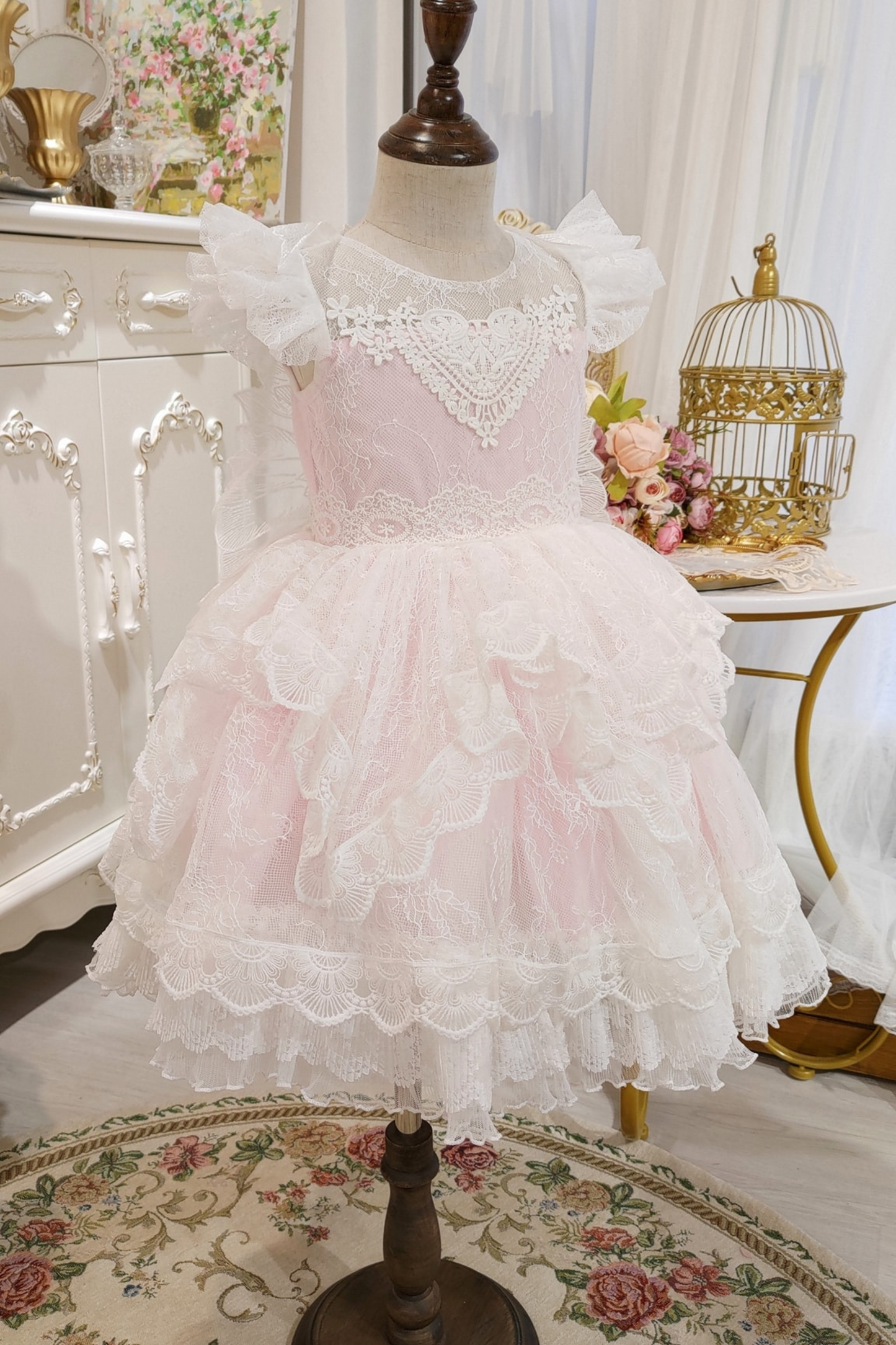 Ready-to-Ship ★ Cupid Angel Lace Dress (Pink)