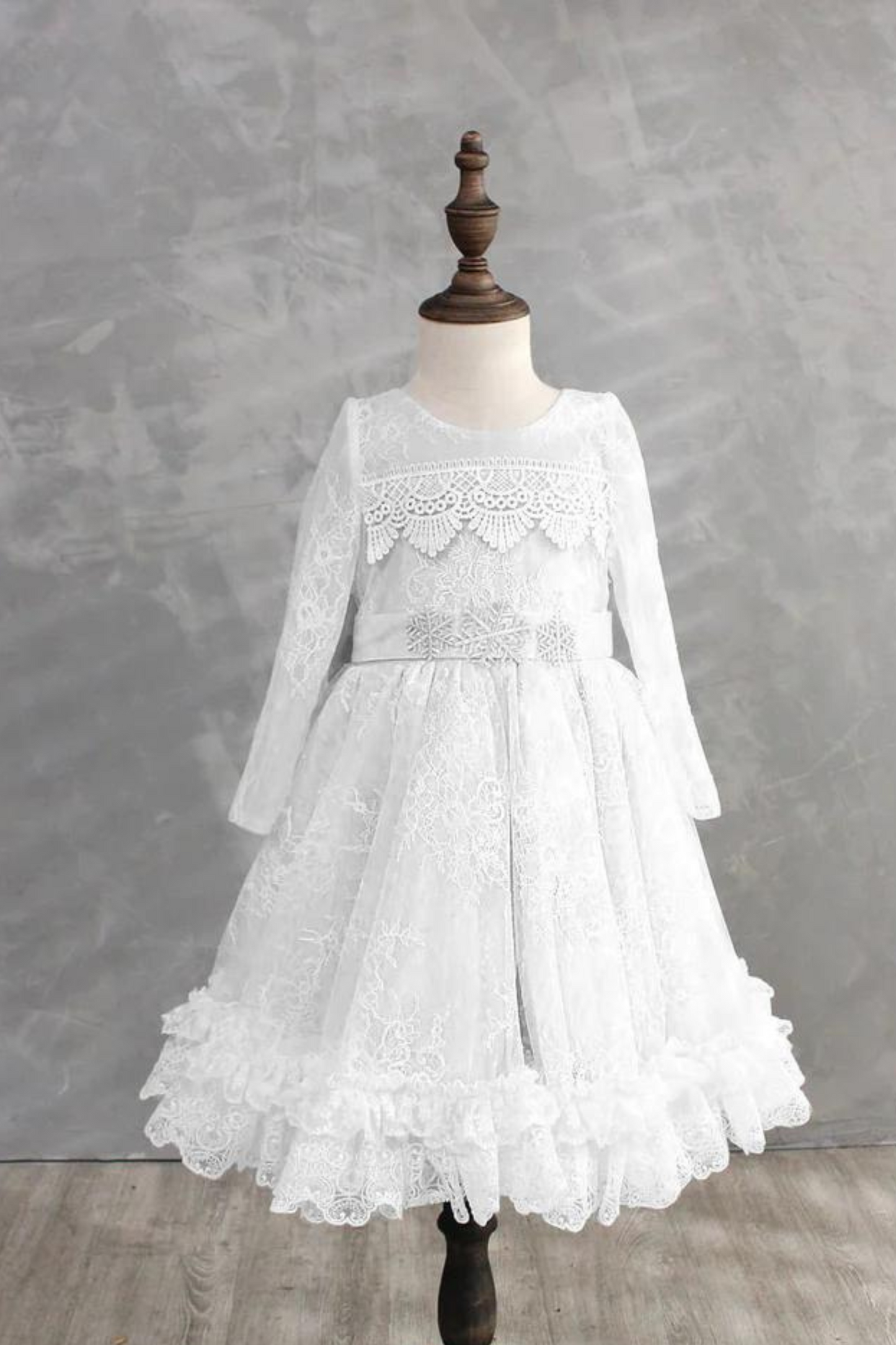 Blue Elsa Long Sleeves Lace Dress