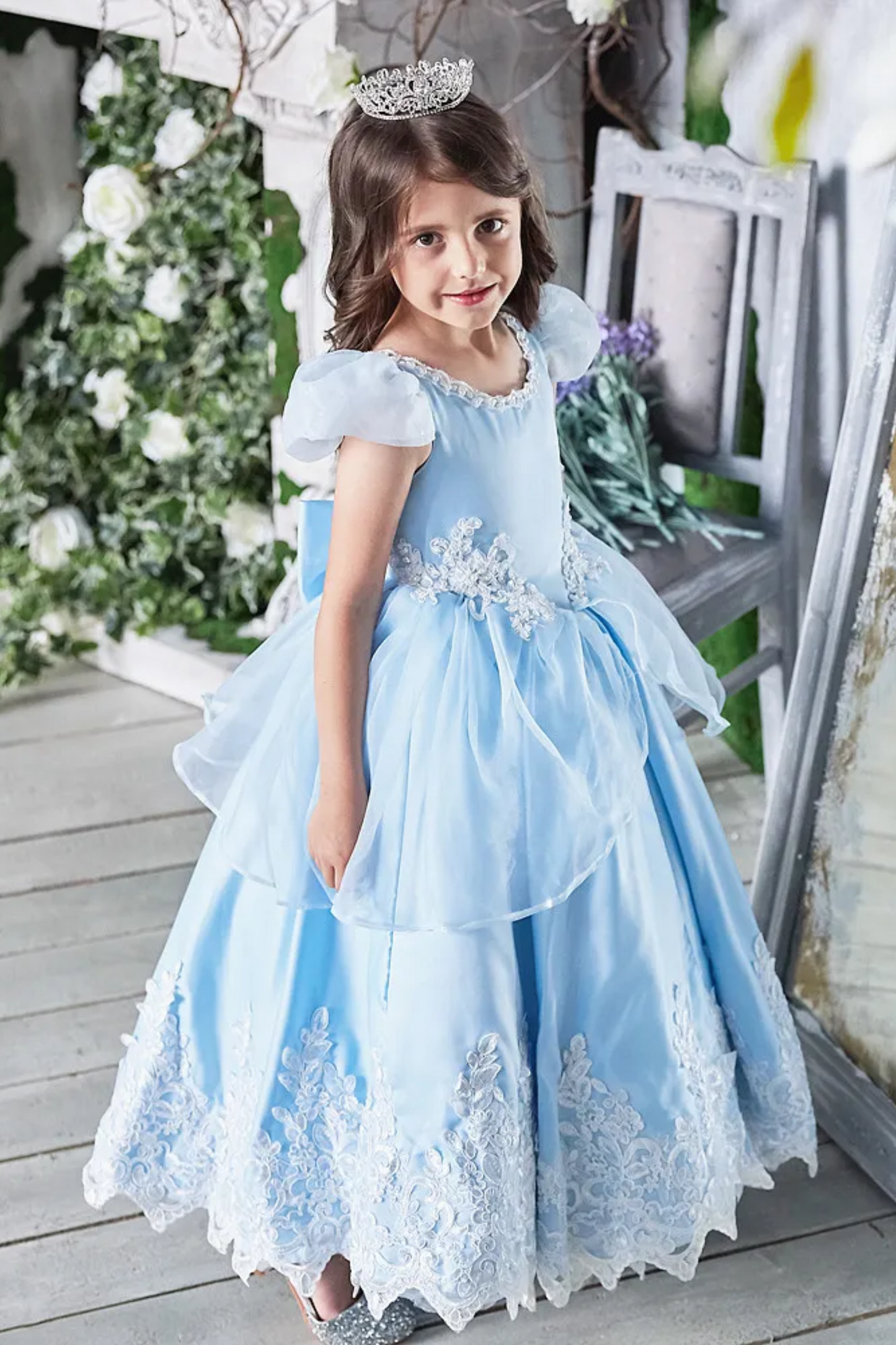 Cinderella Blue Satin Gown