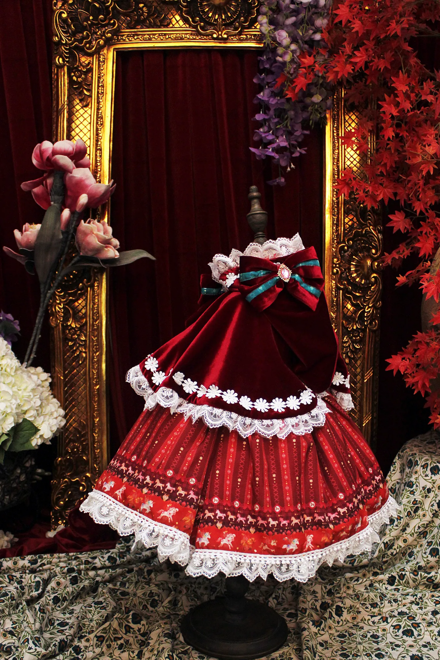Ready-to-Ship ★ Red Noel ~Christmas Reindeer Cape & Skirt Set~