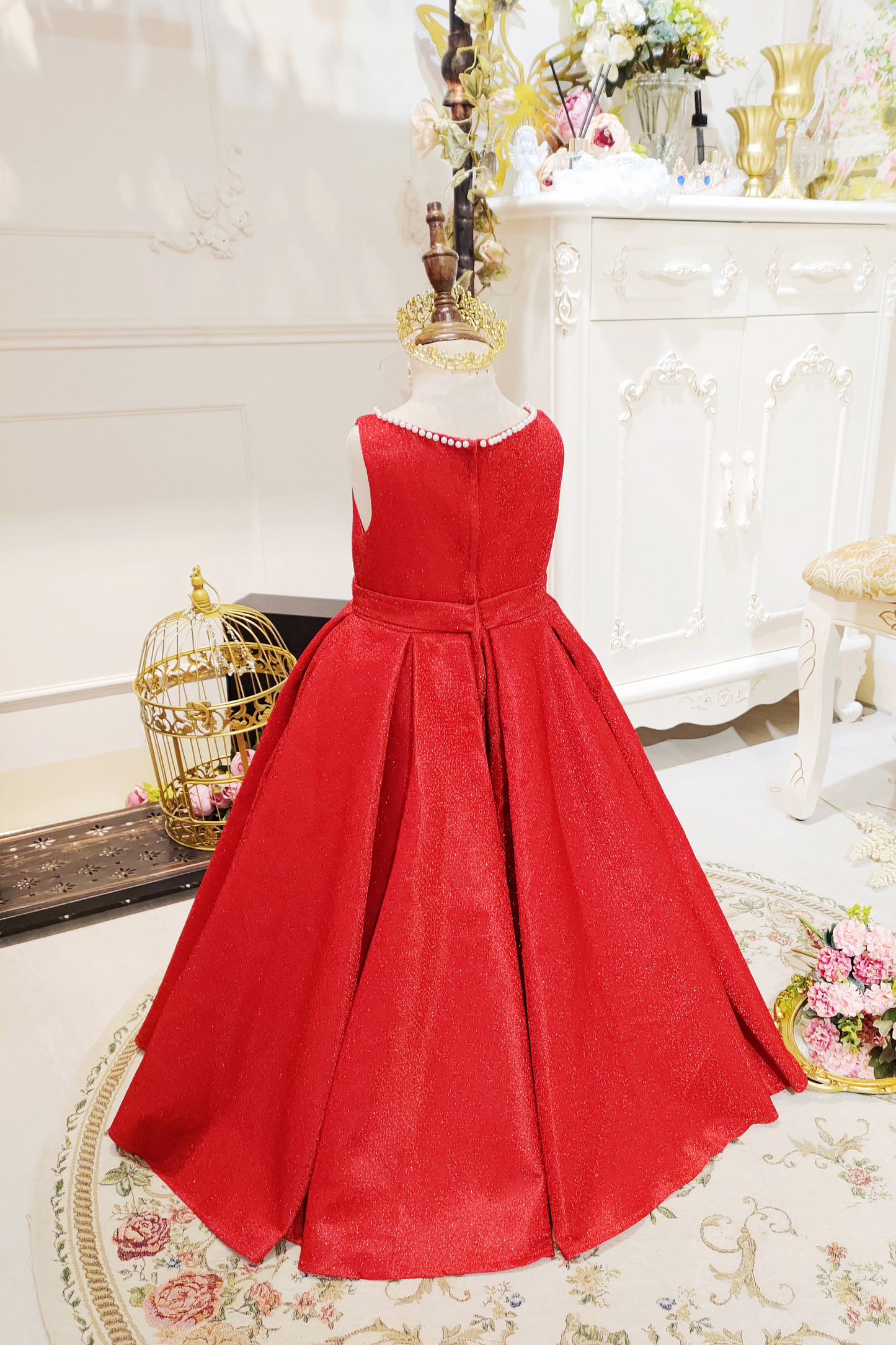 Ready-to-Ship ★ Ruby Red Lurex Gown