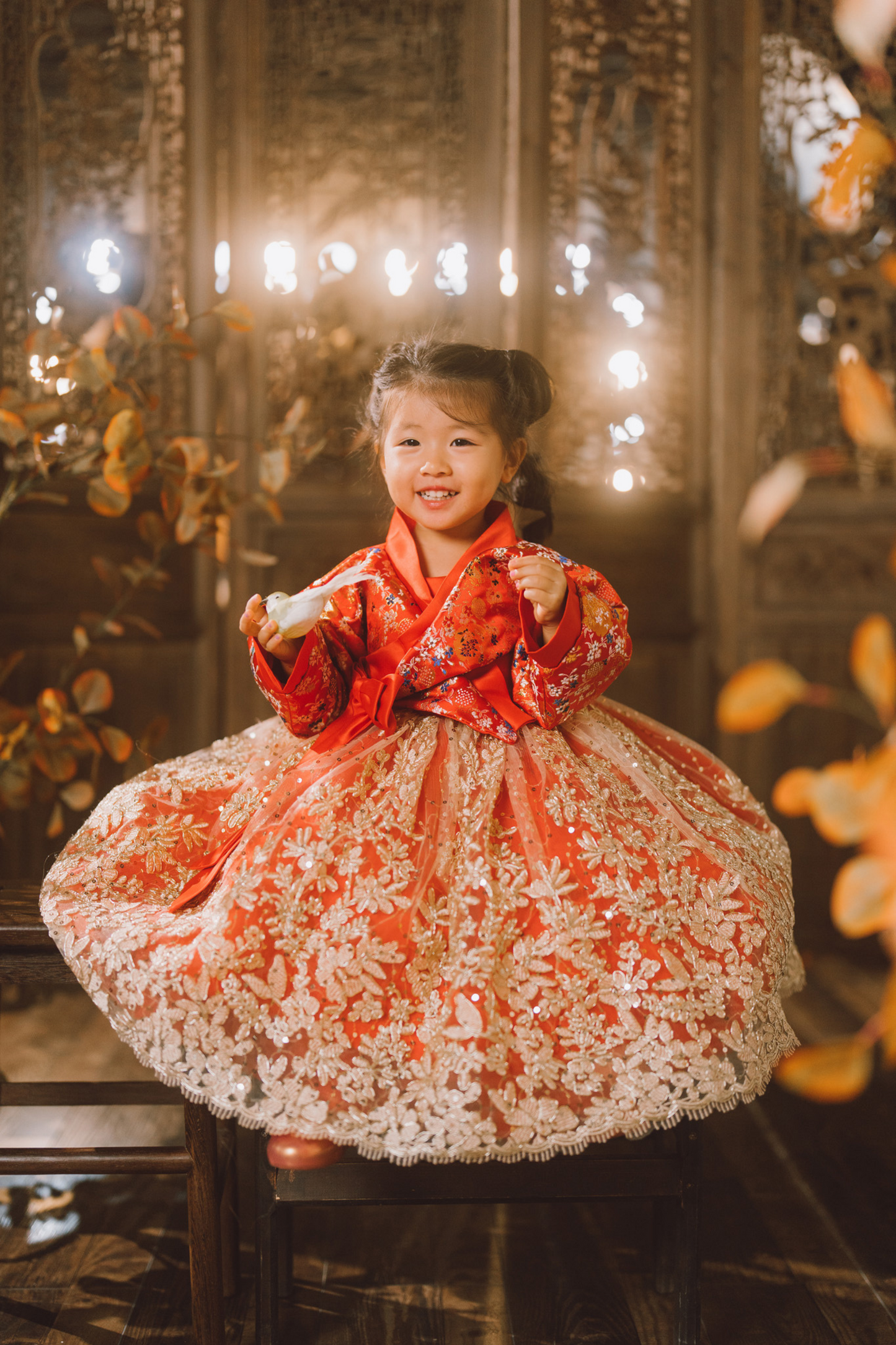 (SOLD OUT) Jade Red & Gold Hanbok Set