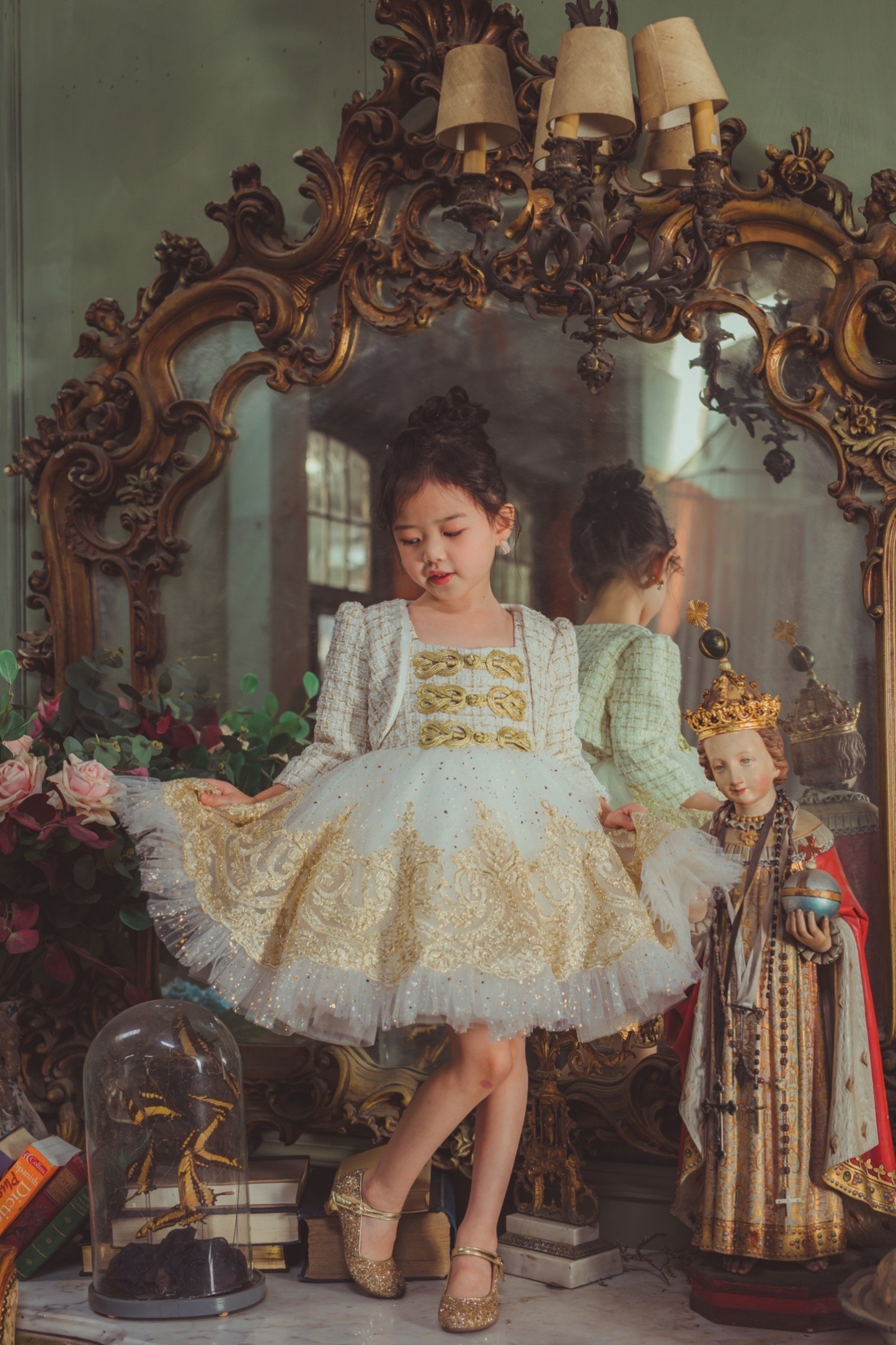 Champagne Nutcracker Set (Dress + Jacket)