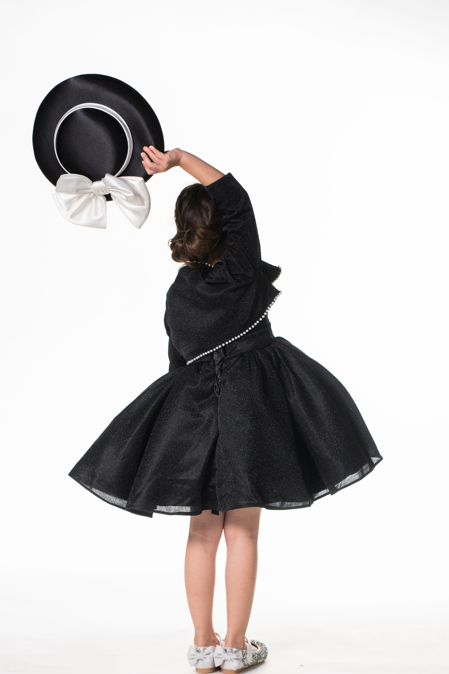 Ready-to-Ship ★ Audrey Black Lurex Set (Cropped Jacket + Dress)