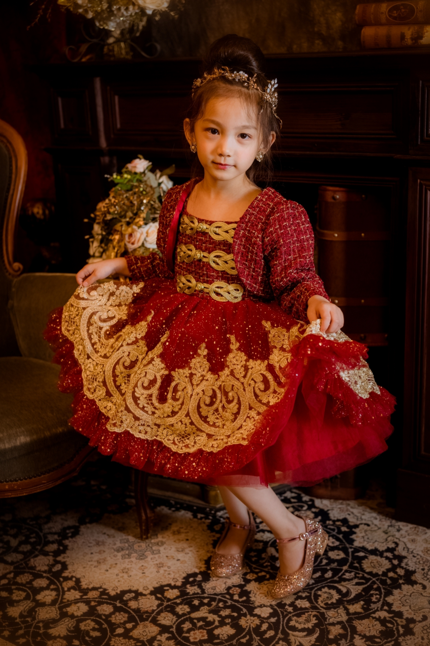 Champagne Nutcracker Set (Dress + Jacket)