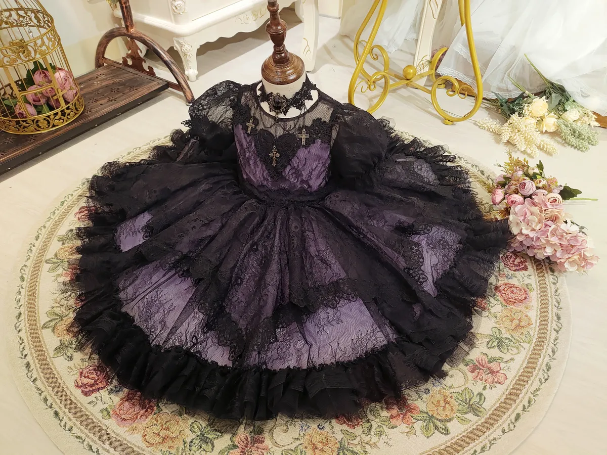 Ready-to-Ship ★ Little Witch Amelia - Purple & Black Lace Dress