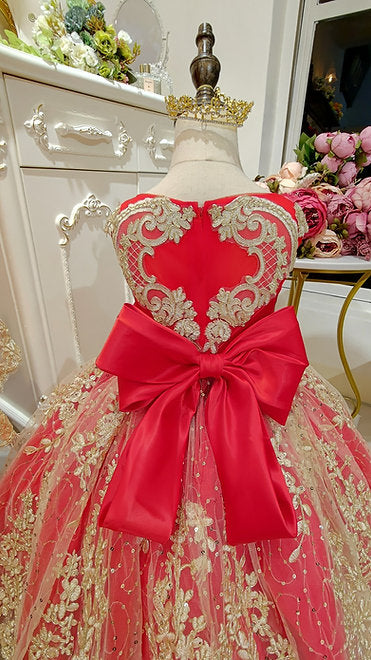 (SOLD OUT) Jade Red & Gold Hanbok Set