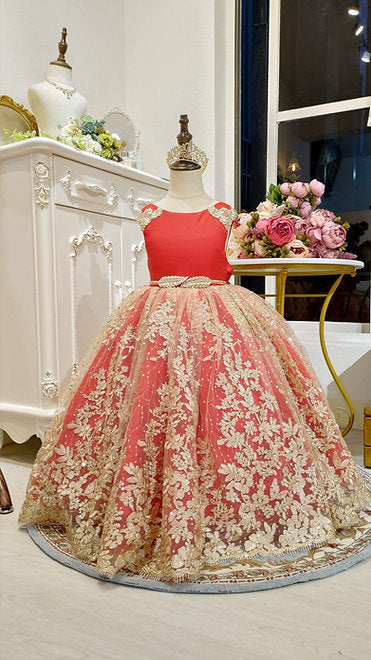 (SOLD OUT) Jade Red & Gold Hanbok Set