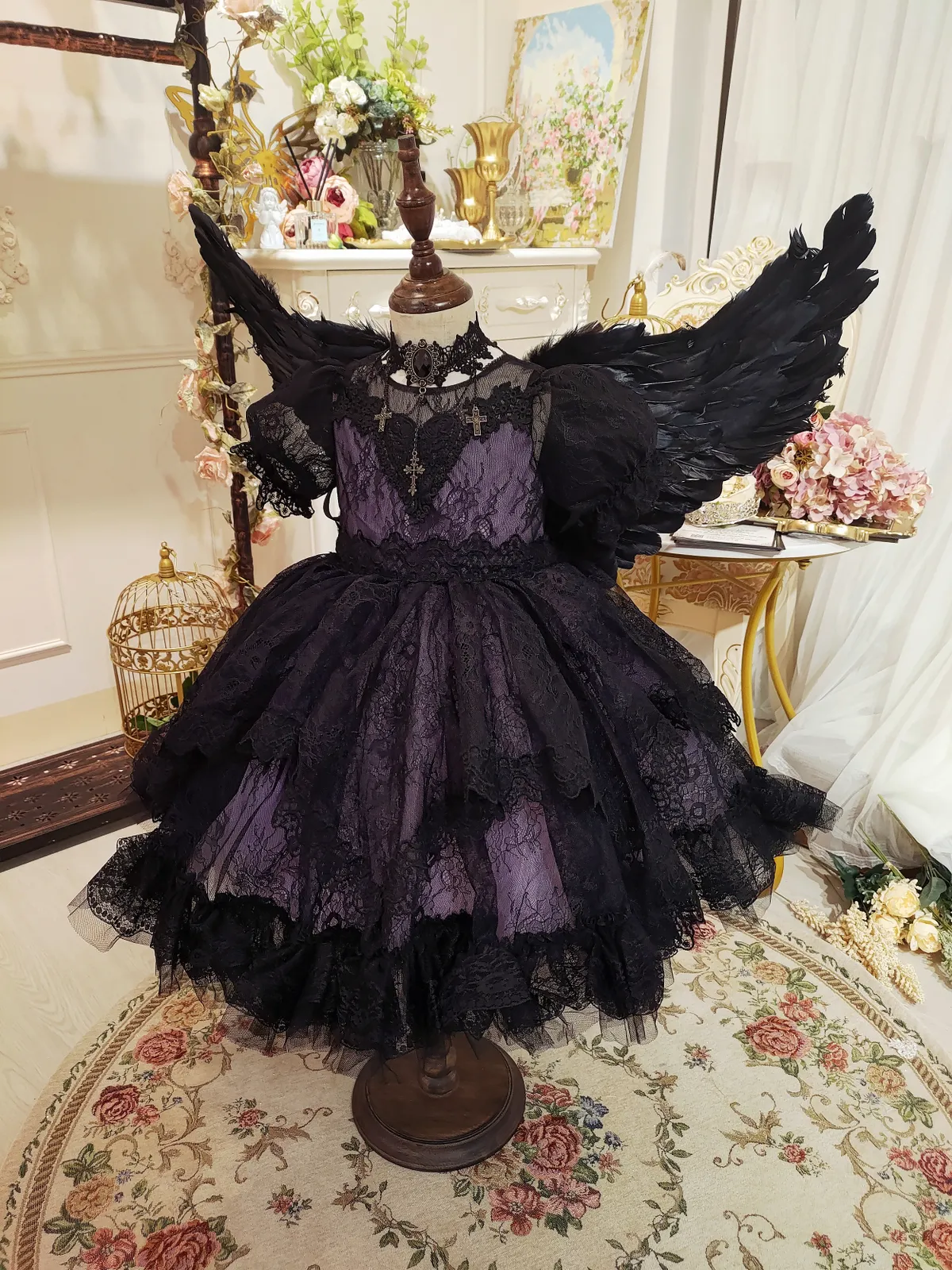 Ready-to-Ship ★ Little Witch Amelia - Purple & Black Lace Dress