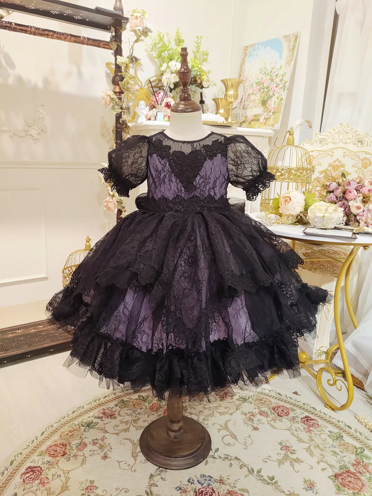 Ready-to-Ship ★ Little Witch Amelia - Purple & Black Lace Dress