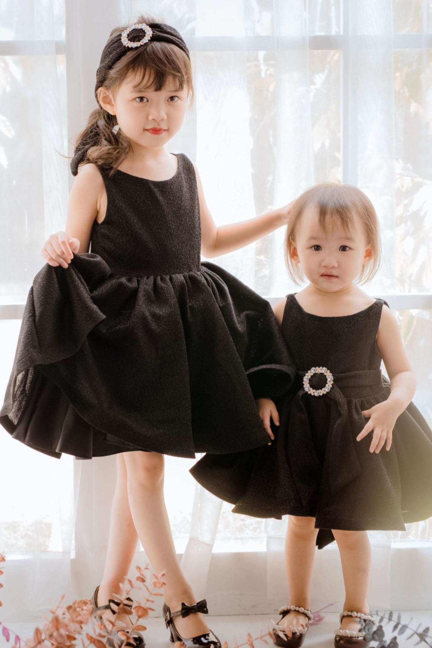 Ready-to-Ship ★ Audrey Black Lurex Set (Cropped Jacket + Dress)